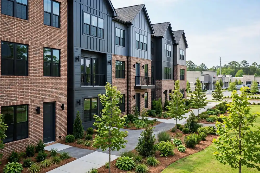 Modern townhomes in the North Point area of Alpharetta